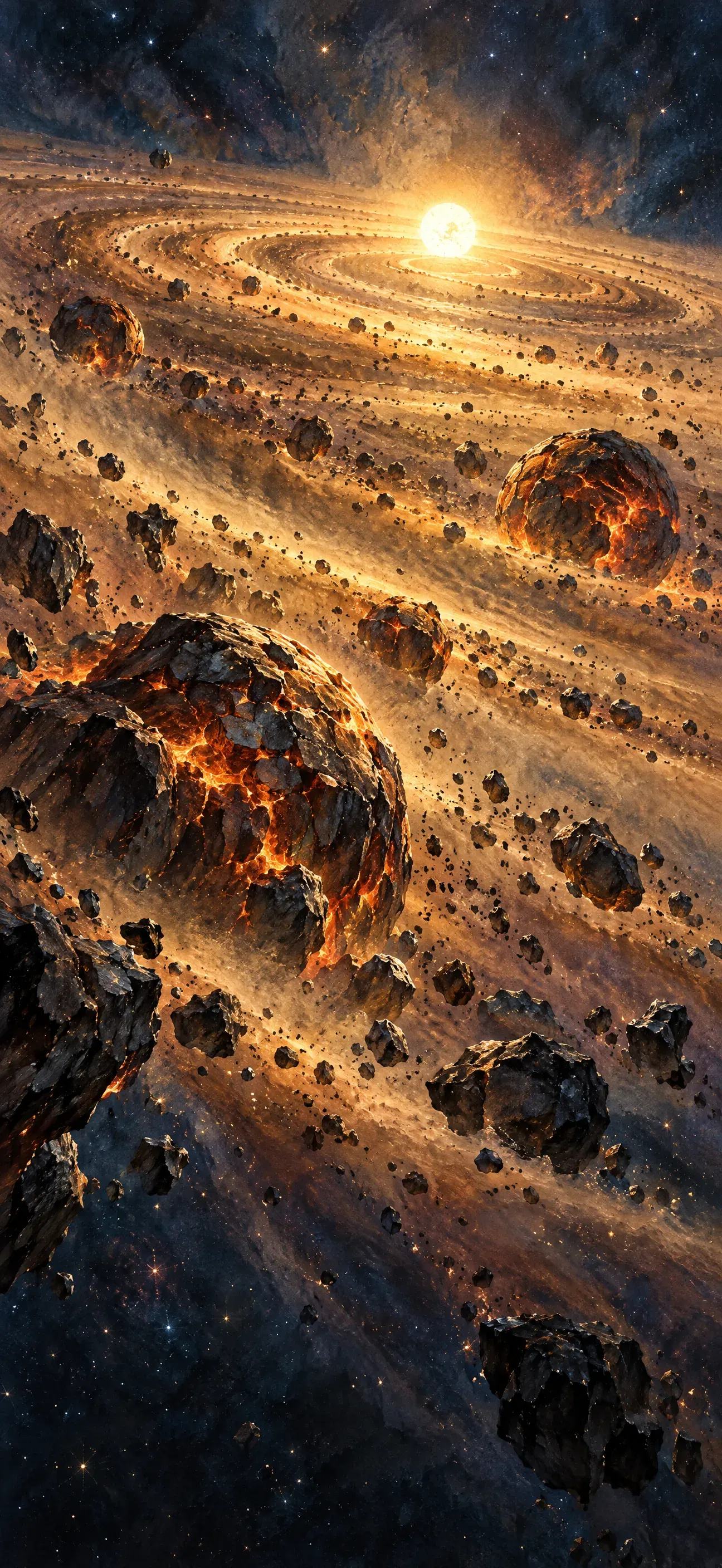 A disk of dust and rock circling a young star.