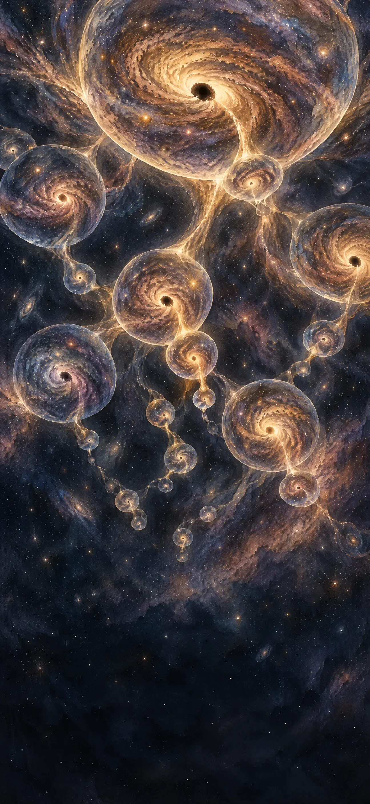 Universes like bubbles of light, born one from another.